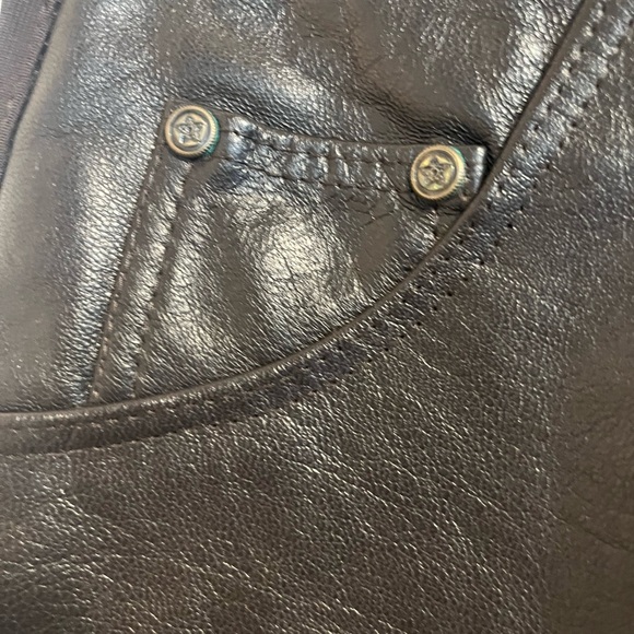 Vintage Deadstock Vegan Brown Leather Pants Size Medium. - Picture 4 of 5